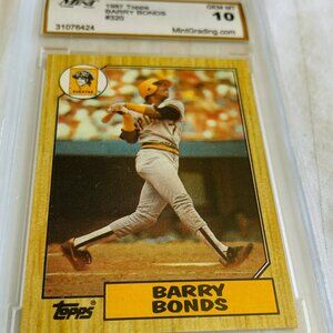 BARRY BONDS #320 ** 1987 TOPPS. GEM MT 10.